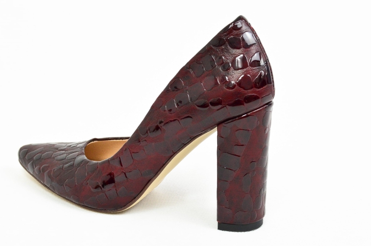 Bordowe czółenka na słupku ze skóry naturalnej (6).jpg