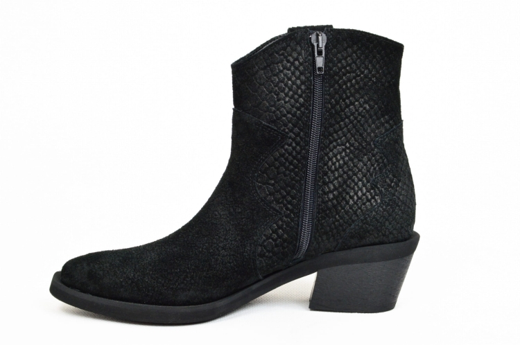 Czarne kowbojki botki na płaskim skóra naturalna (5).jpg