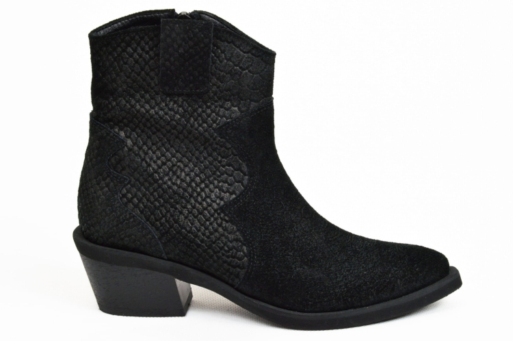 Czarne kowbojki botki na płaskim skóra naturalna.jpg