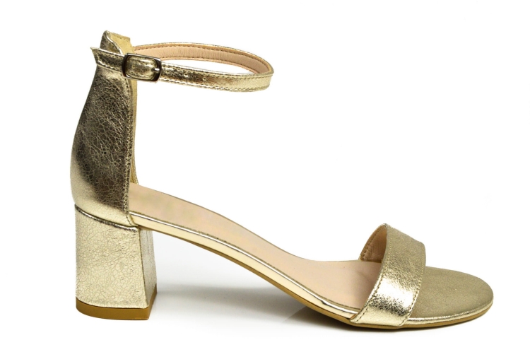 Złote sandałki na niskim obcasie skóra naturalna (2).jpg