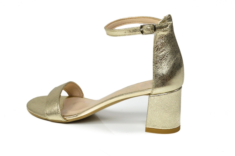Złote sandałki na niskim obcasie skóra naturalna (5).jpg