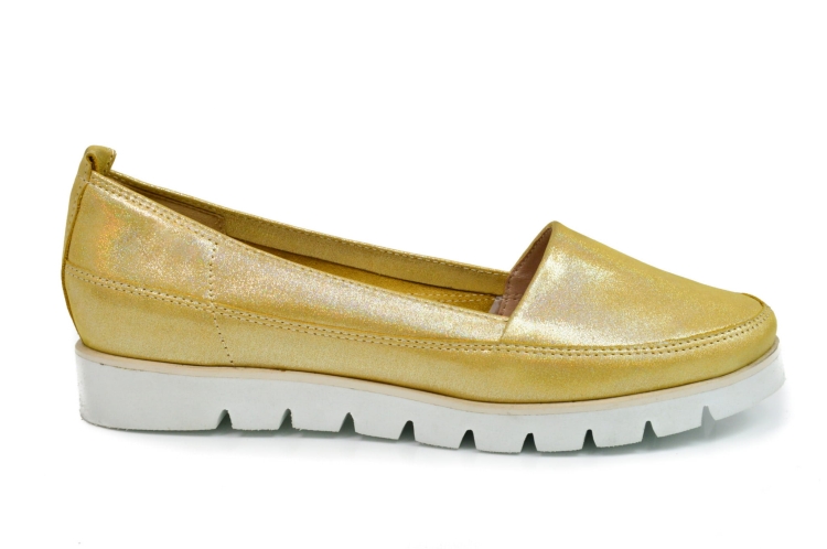 Żółte mokasyny baleriny na płaskiej poszedszwie (2).jpg