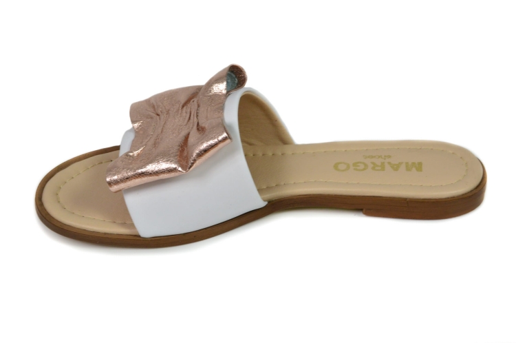 Biało - różowe klapki na płaskiej podeszwie