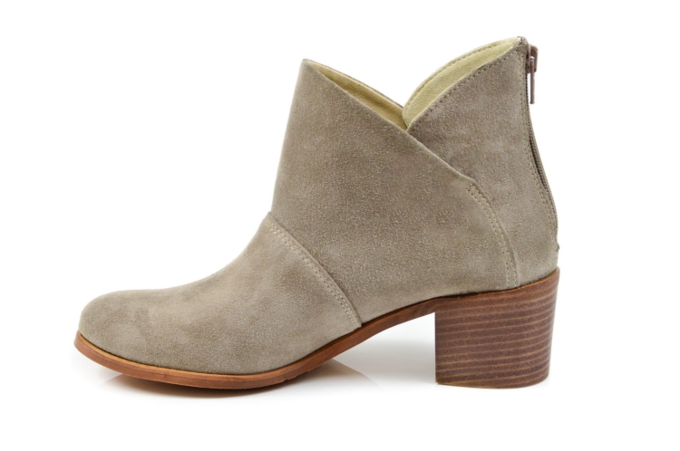 Cappuccino popielate botki damskie skóra