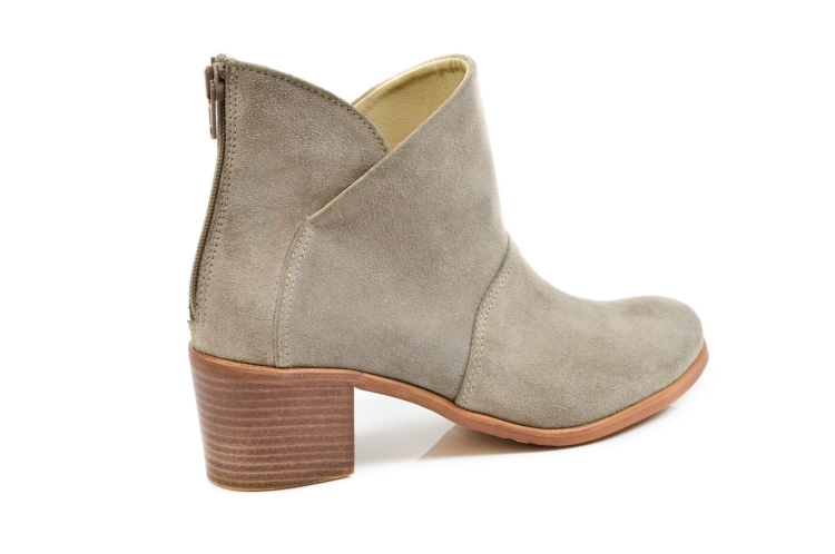 Cappuccino popielate botki damskie skóra