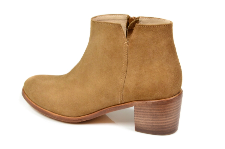 Rude botki na niskim obcasie ze skóry