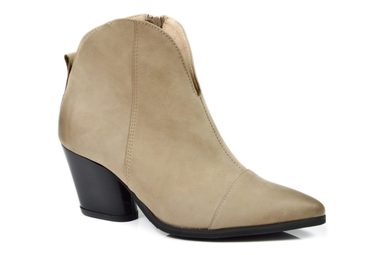 Cappuccino popielate kowbojki z nubuku