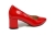 Czerwone lakierowane czółenka damskie