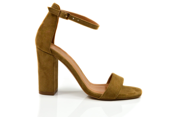Rude zamszowe sandałki wysoki obcas słupek