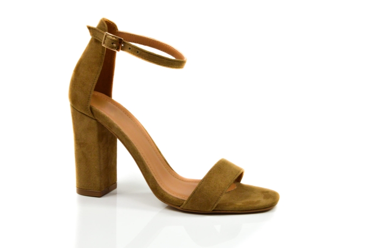 Rude zamszowe sandałki wysoki obcas słupek