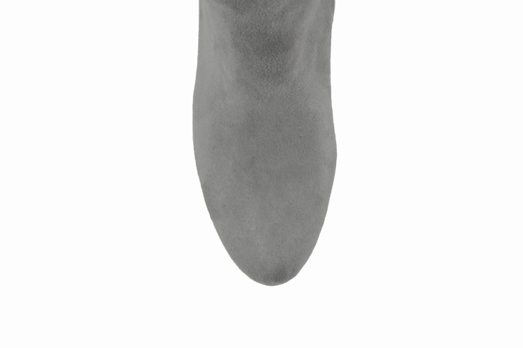 Szare kozaki za kolano rozciągliwe strecz obcas słupek