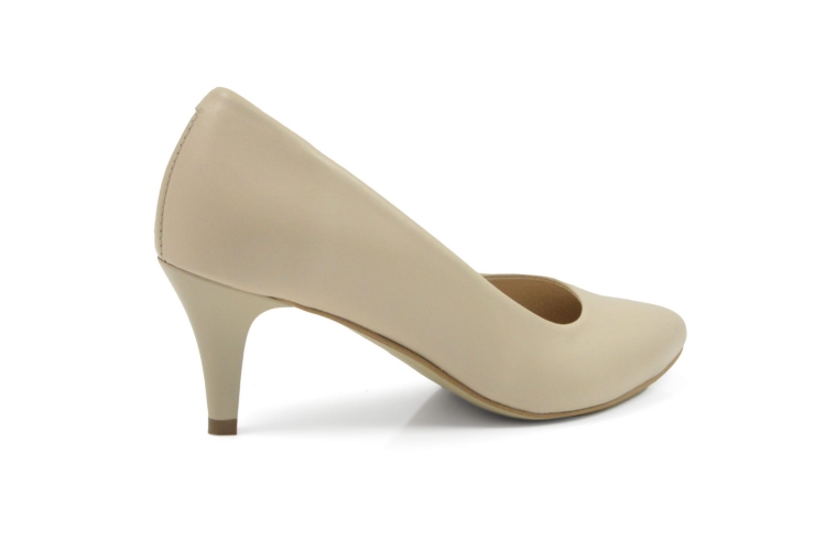 Jasne beżowe czółenka w szpic obcas niska szpilka