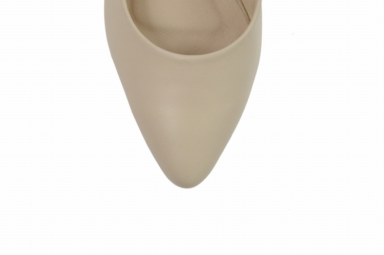 Jasne beżowe czółenka w szpic obcas niska szpilka