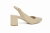 Beżowe licowe czółenka odkryta pięta bez pięty niski obcas klocek