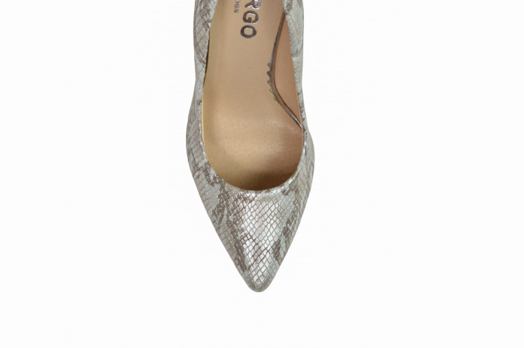 Srebrne czółenka ze skóry wężowej motyw żmijki obcas szpilka