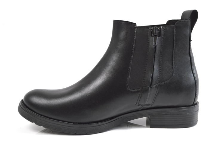 Czarne botki skórzane licowe niski obcas