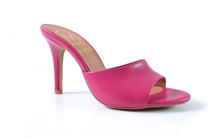 Amarantwoe skórzane licowe klapki na szpilce 8 cm okrągły czubek.jpg