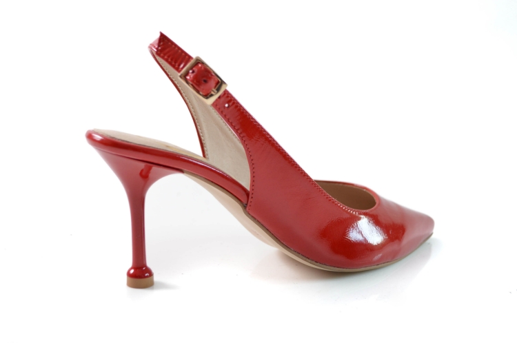 Czerwone lakierowane czółenka bez pięty obcas szpilka
