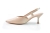 Beżowe lakierowane czółenka odkryta pięta niska szpilka