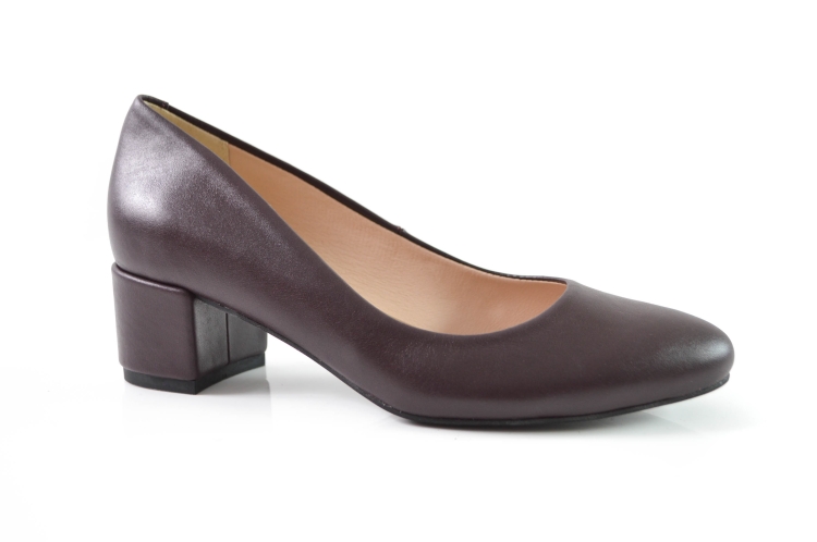 Czółenka w kolorze burgund niski obcas 4 cm ciemny bordo okrągły czubek
