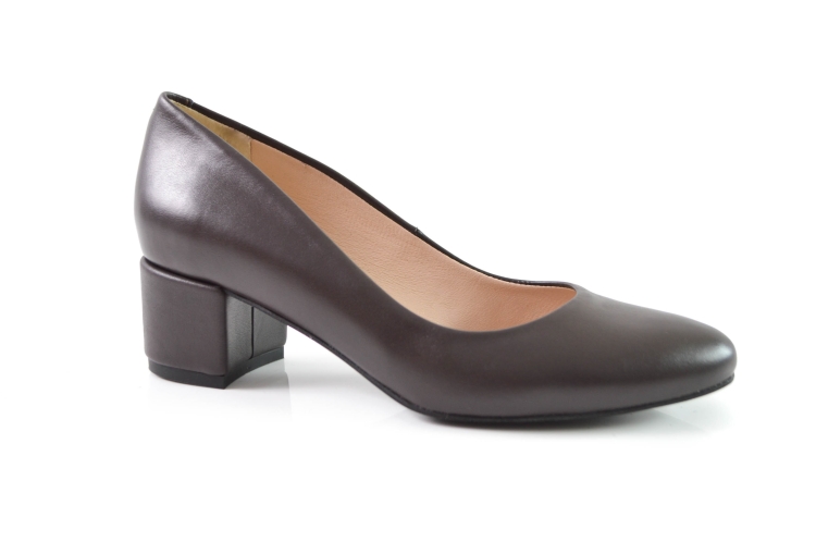 Brązowe czekoladowe czółenka niski obcas 4 cm okrągły czubek